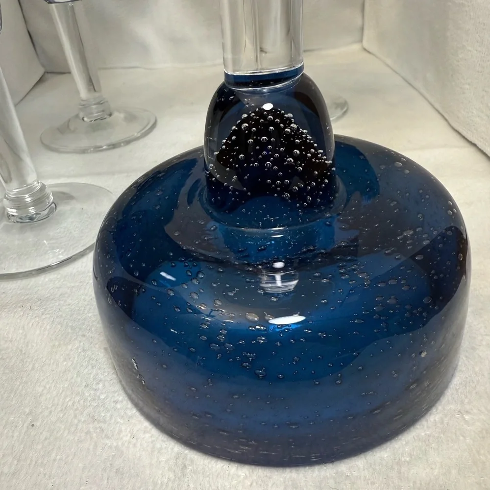 Vintage margarita bar glasses cobalt, and clear blown glass bar kitchen serving